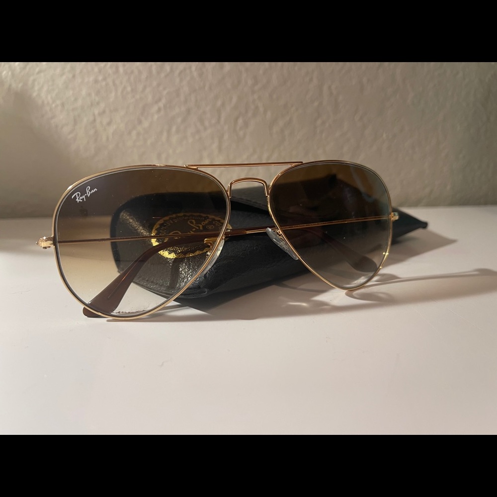 Rayban sunglasses aviator in brown and gold